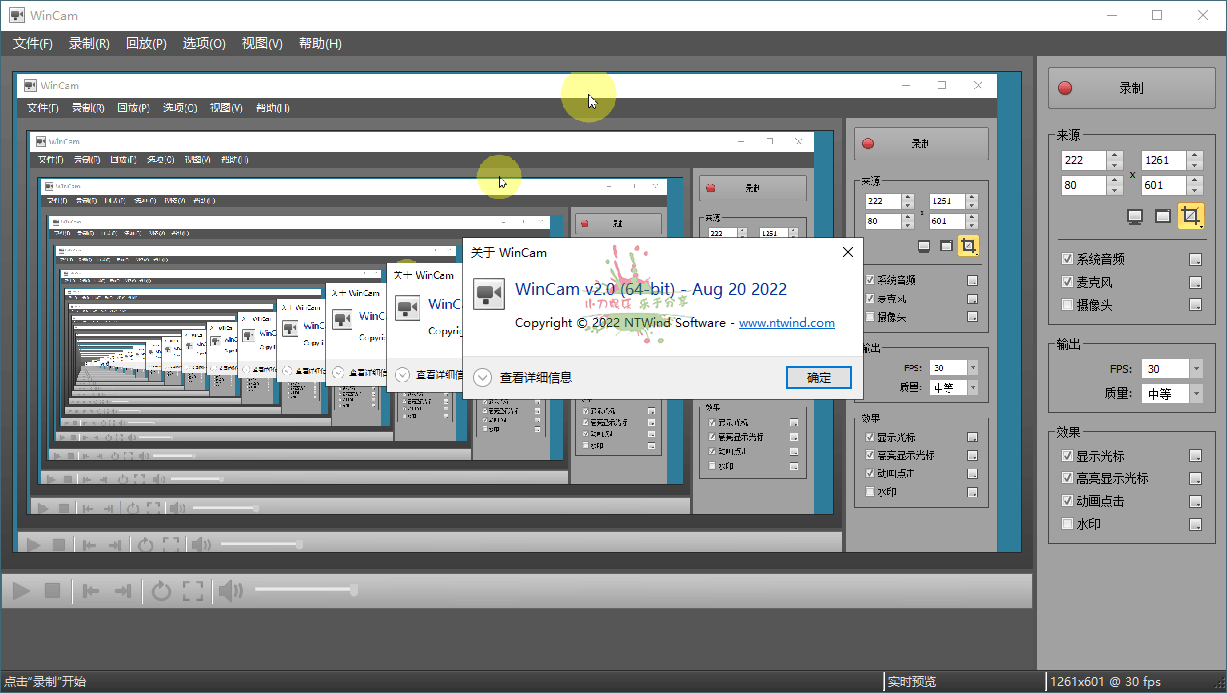 WinCAM屏幕录像v4.1.0.0中文版-达令博客